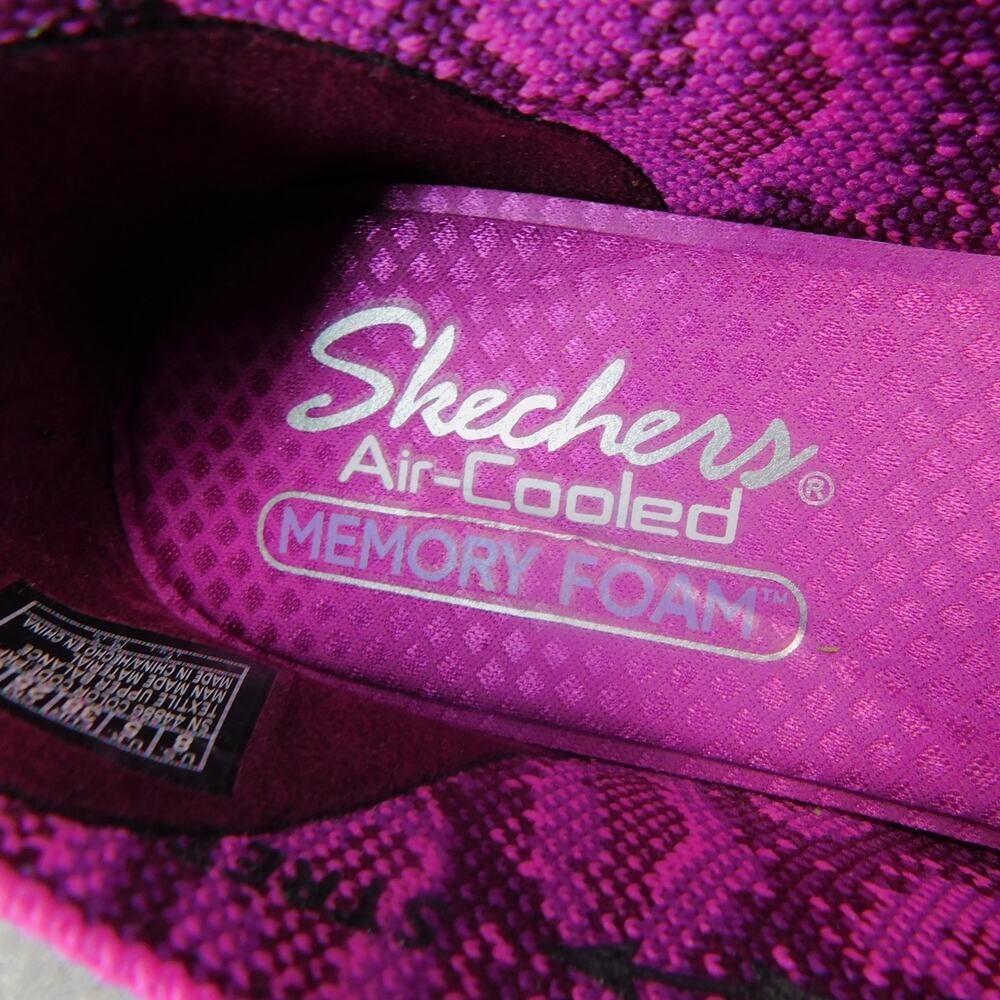 Sketcher Womens Air Cooled Memory Foam Flat Shoe Pink Animal Print Shoe - Size 8 - Picture 7 of 11